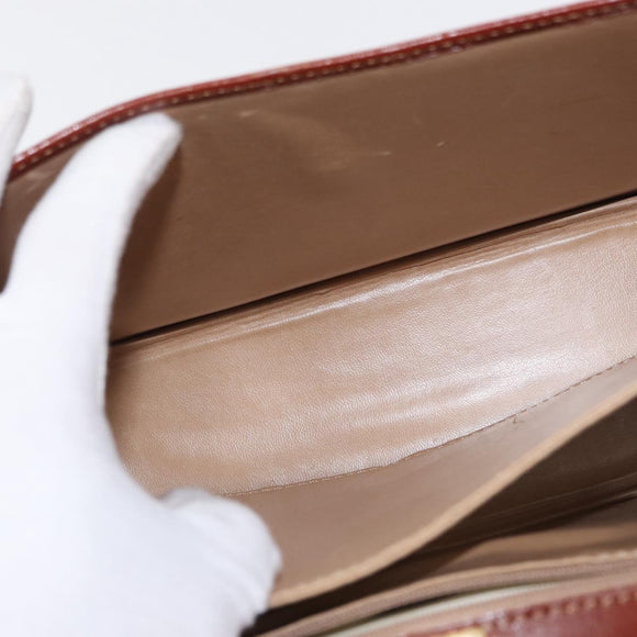 BALLY Hand Bag Leather 2way Brown Gold Auth 159141