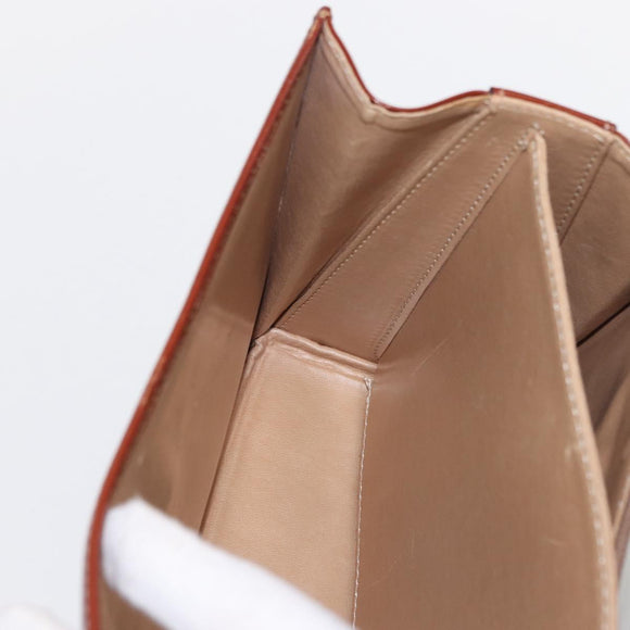 BALLY Hand Bag Leather 2way Brown Gold Auth 159141