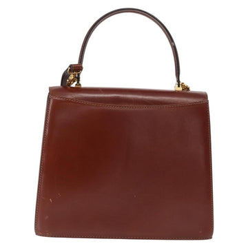BALLY Hand Bag Leather 2way Brown Gold Auth 159141 - 0