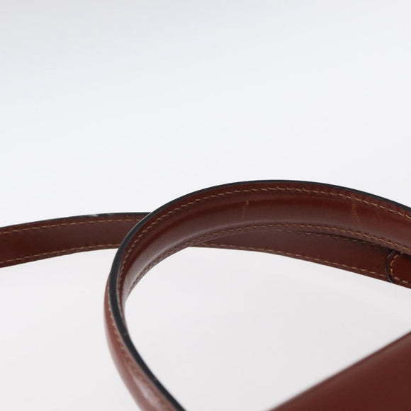 BALLY Hand Bag Leather 2way Brown Gold Auth 159141