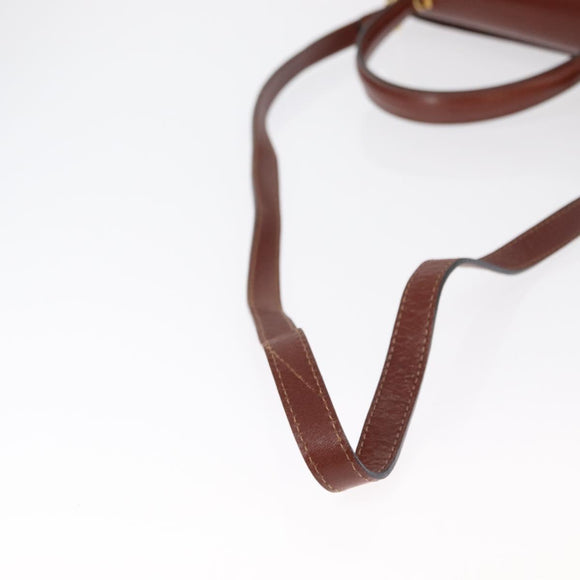 BALLY Hand Bag Leather 2way Brown Gold Auth 159141