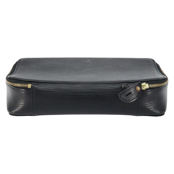LOUIS VUITTON Epi Posh Monte Carlo Jewelry Box Black M48362 LV Auth 159142