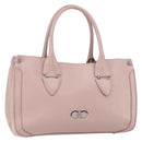 Salvatore Ferragamo Gancini Hand Bag Leather Pink Silver Auth 159143-1