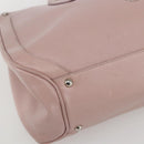 Salvatore Ferragamo Gancini Hand Bag Leather Pink Silver Auth 159143-14