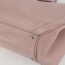 Salvatore Ferragamo Gancini Hand Bag Leather Pink Silver Auth 159143-15
