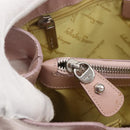 Salvatore Ferragamo Gancini Hand Bag Leather Pink Silver Auth 159143-10
