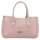 Salvatore Ferragamo Gancini Hand Bag Leather Pink Silver Auth 159143-13
