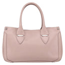 Salvatore Ferragamo Gancini Hand Bag Leather Pink Silver Auth 159143-2