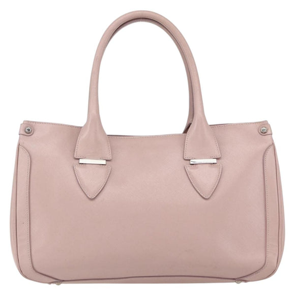 Salvatore Ferragamo Gancini Hand Bag Leather Pink Silver Auth 159143