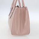 Salvatore Ferragamo Gancini Hand Bag Leather Pink Silver Auth 159143-4