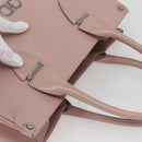Salvatore Ferragamo Gancini Hand Bag Leather Pink Silver Auth 159143-6