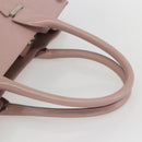 Salvatore Ferragamo Gancini Hand Bag Leather Pink Silver Auth 159143-7