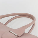 Salvatore Ferragamo Gancini Hand Bag Leather Pink Silver Auth 159143-8