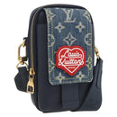 LOUIS VUITTON LV Squared Double Phone Pouch Blue M81060 LV Auth 159145SAM-1