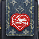 LOUIS VUITTON LV Squared Double Phone Pouch Blue M81060 LV Auth 159145SAM-18