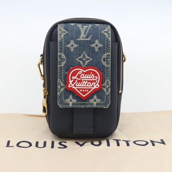 LOUIS VUITTON LV Squared Double Phone Pouch Blue M81060 LV Auth 159145SAM
