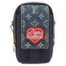 LOUIS VUITTON LV Squared Double Phone Pouch Blue M81060 LV Auth 159145SAM-13