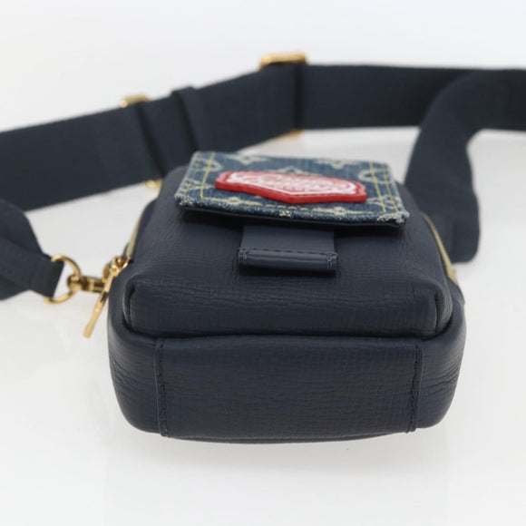 LOUIS VUITTON LV Squared Double Phone Pouch Blue M81060 LV Auth 159145SAM