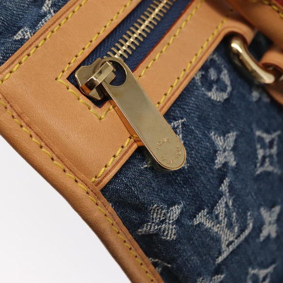 LOUIS VUITTON Monogram Denim Flat Shopper Tote Bag Blue M95018 LV Auth 159149SM
