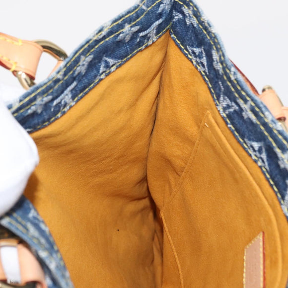 LOUIS VUITTON Monogram Denim Flat Shopper Tote Bag Blue M95018 LV Auth 159149SM