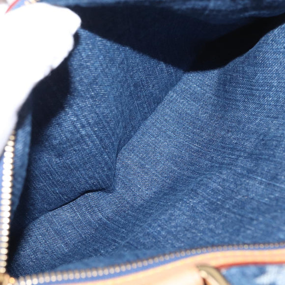 LOUIS VUITTON Monogram Denim Flat Shopper Tote Bag Blue M95018 LV Auth 159149SM