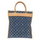 LOUIS VUITTON Monogram Denim Flat Shopper Tote Bag Blue M95018 LV Auth 159149SM-2
