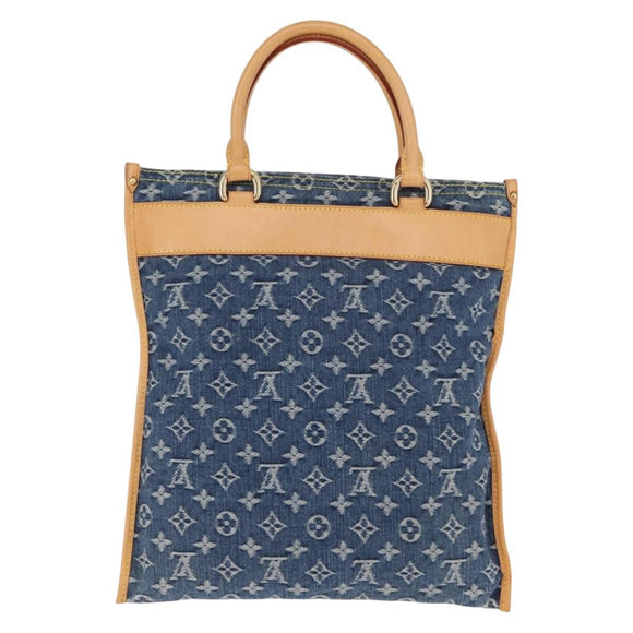 LOUIS VUITTON Monogram Denim Flat Shopper Tote Bag Blue M95018 LV Auth 159149SM