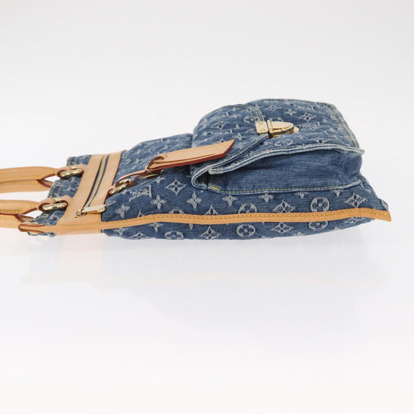 LOUIS VUITTON Monogram Denim Flat Shopper Tote Bag Blue M95018 LV Auth 159149SM
