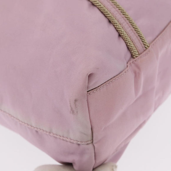 PRADA Hand Bag Nylon Pink Silver Auth 159153
