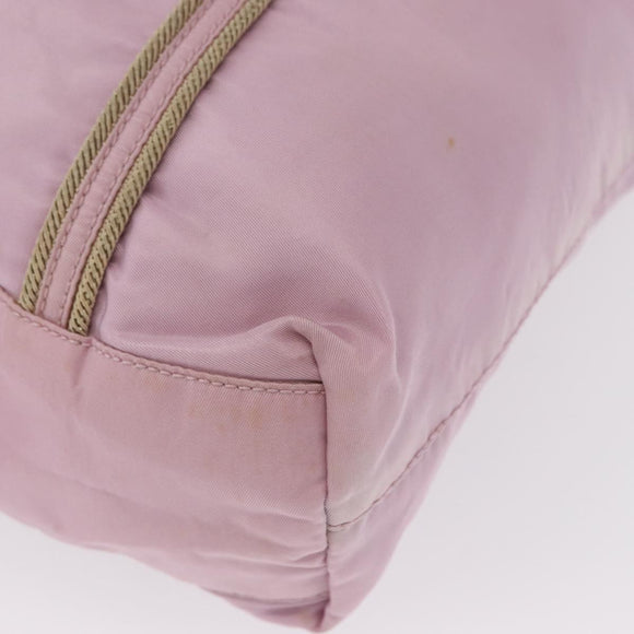 PRADA Hand Bag Nylon Pink Silver Auth 159153