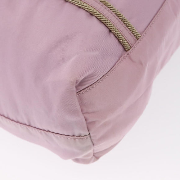 PRADA Hand Bag Nylon Pink Silver Auth 159153