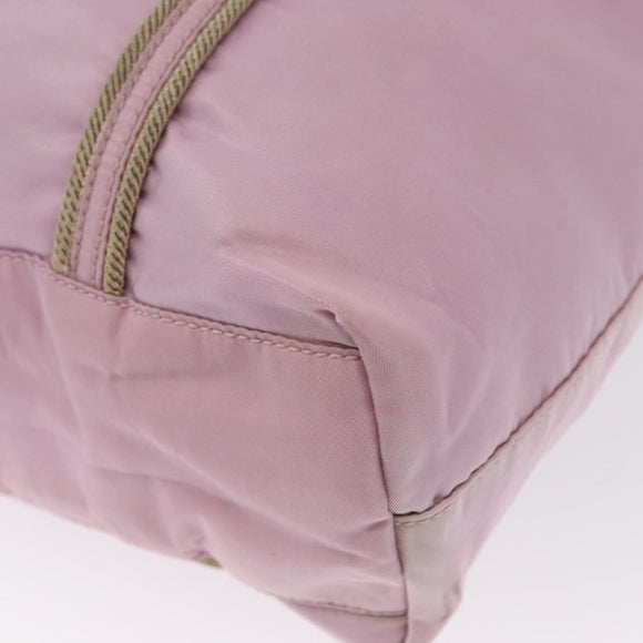 PRADA Hand Bag Nylon Pink Silver Auth 159153