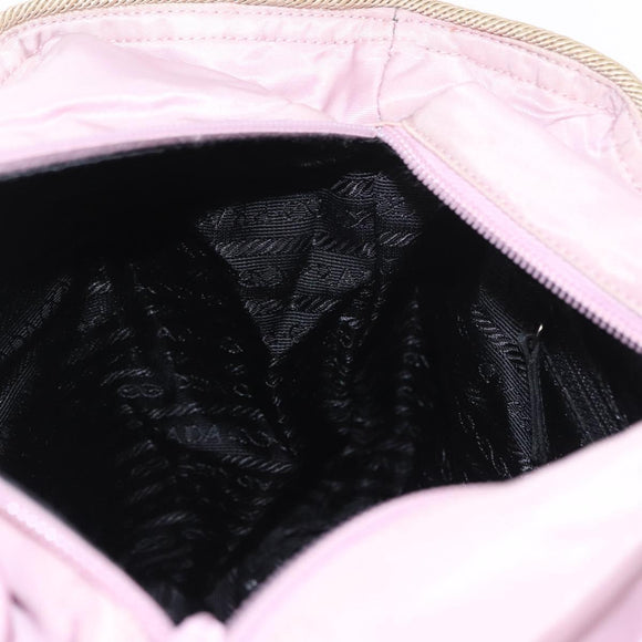 PRADA Hand Bag Nylon Pink Silver Auth 159153