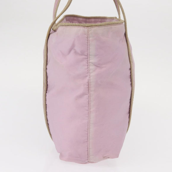 PRADA Hand Bag Nylon Pink Silver Auth 159153