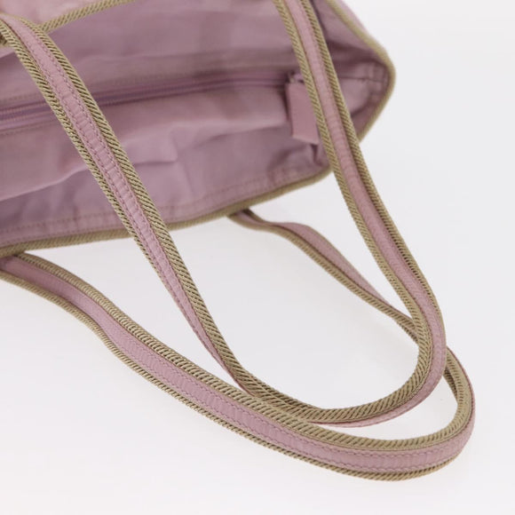 PRADA Hand Bag Nylon Pink Silver Auth 159153