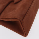 GIVENCHY Hand Bag Suede Brown Gold Auth 159158-10