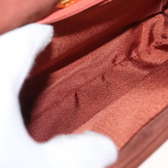 GIVENCHY Hand Bag Suede Brown Gold Auth 159158