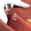 GIVENCHY Hand Bag Suede Brown Gold Auth 159158-20