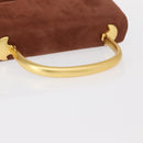 GIVENCHY Hand Bag Suede Brown Gold Auth 159158-7