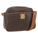 CELINE Macadam Canvas Shoulder Bag PVC Leather Brown Gold Auth 159160-1