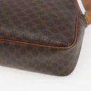 CELINE Macadam Canvas Shoulder Bag PVC Leather Brown Gold Auth 159160-12
