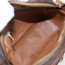 CELINE Macadam Canvas Shoulder Bag PVC Leather Brown Gold Auth 159160-17