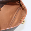 CELINE Macadam Canvas Shoulder Bag PVC Leather Brown Gold Auth 159160-21