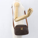 CELINE Macadam Canvas Shoulder Bag PVC Leather Brown Gold Auth 159160-22