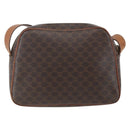 CELINE Macadam Canvas Shoulder Bag PVC Leather Brown Gold Auth 159160-3