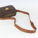 CELINE Macadam Canvas Shoulder Bag PVC Leather Brown Gold Auth 159160-7