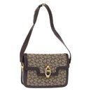 CELINE C Sulky Horse Carriage Shoulder Bag Canvas Beige Gold Auth 159163-1