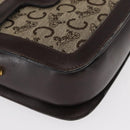 CELINE C Sulky Horse Carriage Shoulder Bag Canvas Beige Gold Auth 159163-9