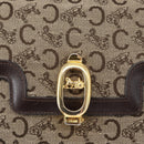 CELINE C Sulky Horse Carriage Shoulder Bag Canvas Beige Gold Auth 159163-17