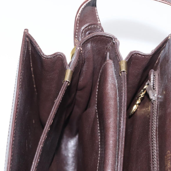 CELINE C Sulky Horse Carriage Shoulder Bag Canvas Beige Gold Auth 159163